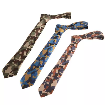  Set Of 3 Camouflage Tie Narrow Smooth Camouflage Necktie • $9.88