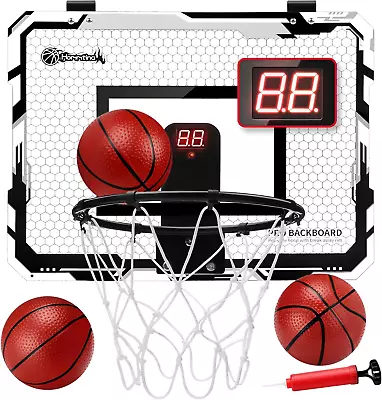 Basketball Hoop Indoor Electronic Scoreboard Mini Hoop 3 Balls Door Wall Kids • $44.95