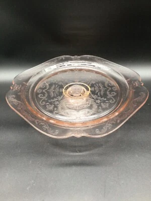 $38 • Buy Vintage Indiana Pink Glass Madrid Pattern Footed Cake Plate Stand 10.25 