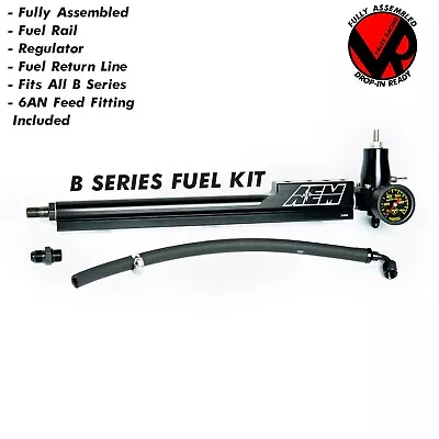 B Series AEM Fuel Rail Kit With Aero Style Regulator For Honda Acura B16 B18 B20 • $299.95