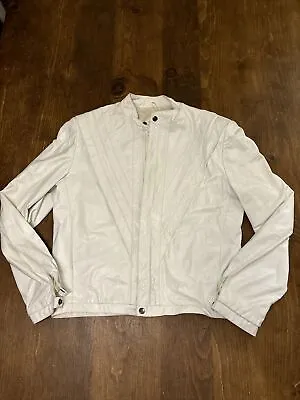 Vtg Leather Jacket White 42 Lg Michael Jackson RARE Thriller  Casablanca 80s • $299.88