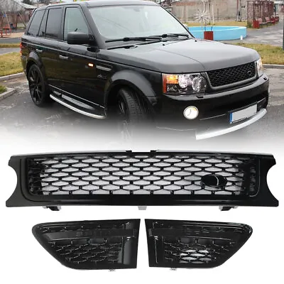 Fit For 2010-13 Range Rover Sport Front Upper Grille Black Painted Plastic Set • $117.35