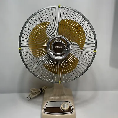 Vintage 1980s GALAXY Oscillating Amber Fan Type 9 Style 5/8 12  30 DAY WARRANTY • $39.99