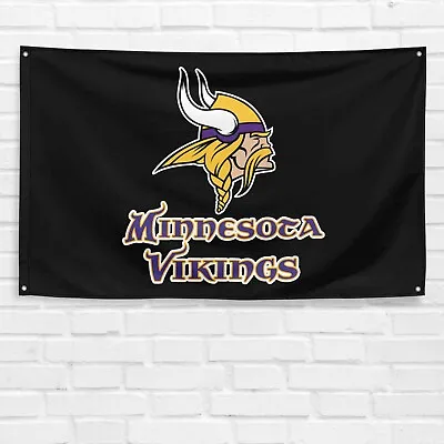 For Minnesota Vikings Football Fans 3x5 Ft Mascot Flag NFL Gift Banner • $13.97