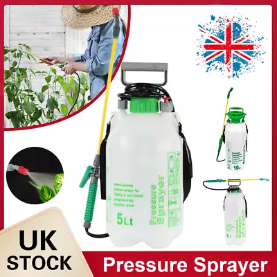 5L 8L 10L Garden Pressure Spray Bottle Portable Hand Pump Sprayer Weed Chemical • £8.49