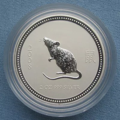 2007/2008 Australia $2 Lunar Year Of The Mouse/Rat Type 1 I - 2oz .999 Silver • $185