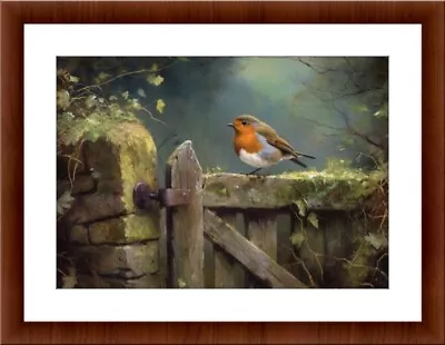 Robin Red Breast Digital Painting A4 Print Posters Pictures Home Decor Gifts Art • £4.99