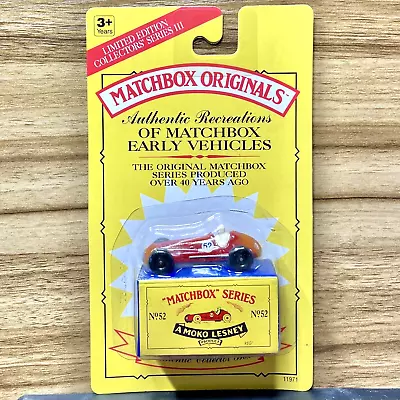 Matchbox Originals 1948 Maserati Race Car #52 Moko Lesney Authentic Recreations • $10.99