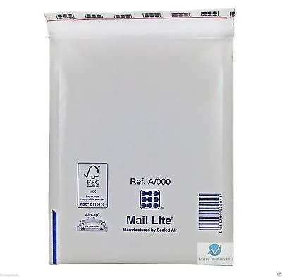 A000 A/000 White 110 X 160 Mm Padded Bubble Wrap Mail Lite Postal Bag Envelopes • £16.99