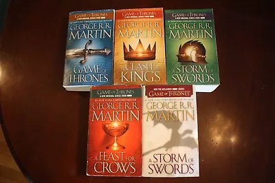 Game Of Thrones A Song Of Fire & Ice Paperback 5 Books Complete Set R.r. Martin • $14.95