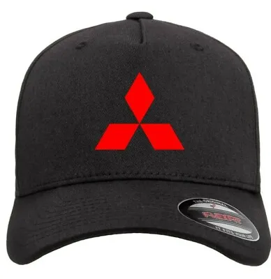 Mitsubishi Motors Car Logo Hat Flexfit Baseball Cap Printed Emblem S/M & L/XL • $22.99