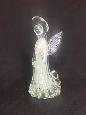 7 ½” Tall Murano Crystal Glass Angel Figurine Internal Tiny Bubbles Mint MCM • $25.50