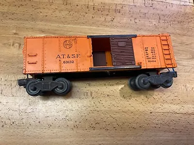 Vintage AT&SF Santa Fe 63132 Model Train Box Car Orange- O Gauge? 3 X8 1/2  • $14.95