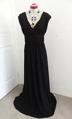 GRACE HILL Classic Black DRESS Size 18 Long Maxi Evening Flattering Cocktails • $38