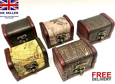 £7.99 • Buy Wooden Boxes Colonial Rustic Style Trunk Treasure Chest Vintage Storage  Box