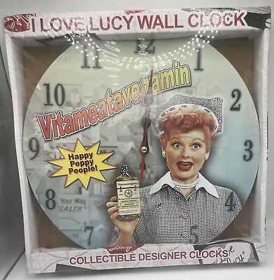 I Love Lucy 'Vitameatavegamin' 12” Wall Clock 2018 Lucille Ball AA Battery NEW • $20