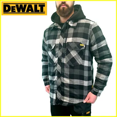 Dewalt Lumberjack Check Quilted Shirt Jacket Hooded With Full Zip Warm & Stylish • £54.99