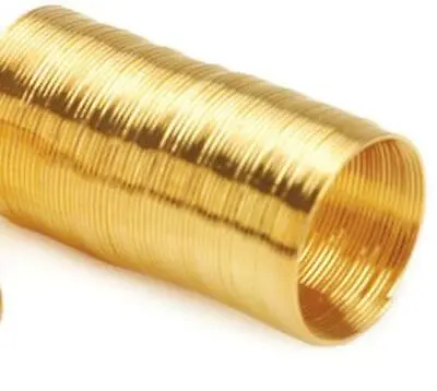 70 COILS 22mm X 0.6mm RING MEMORY WIRE GOLD PLATED AD6 • £2.99