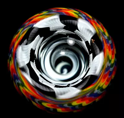 Eric Duyette Glass Marble/1.675 -10 Cane Filigrana Vortex-filigrana Inside & Out • $382.49