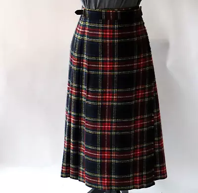 Vintage Ben Nevis Wool Kilt Skirt Blue Red Tartan Plaid Great Britain Size 6 • $22.50