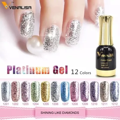 Venalisa 12ml Platinum Gel Nail Polish Super Shiny Effect Nail Gel Perfect Soak • $151.73