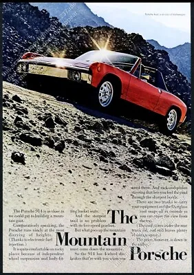 1972 Porsche 914 Red Car Photo The Mountain Porsche Vintage Print Ad • $9.99