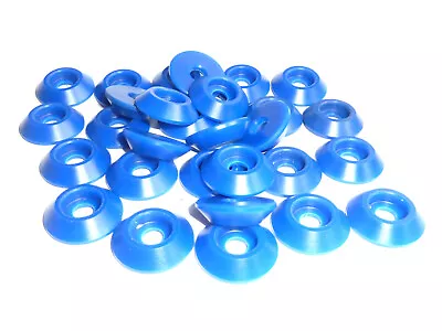 M6 Acetal Plastic Taper Cone Fairing Load Spreading Washers Motorbike Blue • £2.87