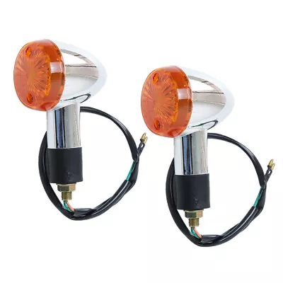 2x Motorcycle Turn Signal Blinker Indicator Light For Honda Suzuki Yamaha Chrome • $9.02