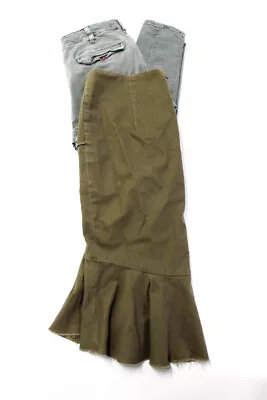 Intermix J Brand Women's Cargo Pants Midi Skirt Green Size 8 28 Lot 2 • $34.81