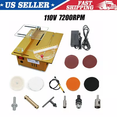 Micro Table Saw DIY Woodworking Table Lathe Tool Craft Sanding 100W 7200RPM • $99.99