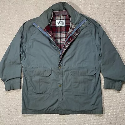 VINTAGE Woolrich Jacket Mens XL Green Khaki Hunting Parka Wool Made In USA 70s • £39.99