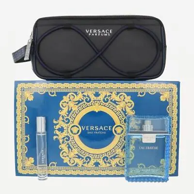 VERSACE EAU FRAICHE Versace For Men 3.4 OZ New Gift Set • $65.20