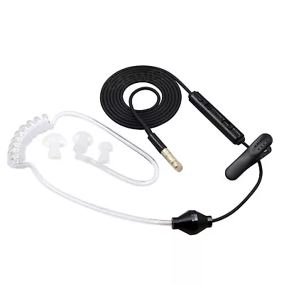 3.5mm Wired Sport Throat Vocal Anti-noise Covert Acoustic Tube Headset Black • $3.90