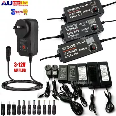 AC/DC 3-24V 1A 2A 3A 5A Adjustable Power Supply Adapter Charger Variable Voltage • $17.99