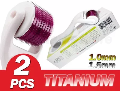 2x TMT White Derma Micro Skin Roller Kit (1.0-1.5mm) Beard Hair Growth Scars • $24.36