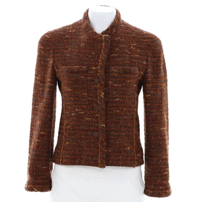 $473 • Buy Chanel Women's Vintage Two Pocket Jacket Tweed Brown