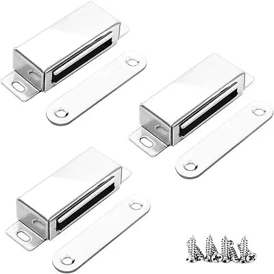 £2.49 • Buy 2x Magnetic Door Catch Heavy Duty 50mm Strong Magnet Cupboard Latch Lock