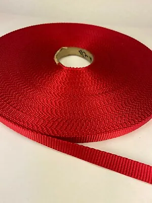 1/2 Inch Wide 15 Feet RED Medium Weight Nylon Webbing Collars Leashes Abt 1.4mm • $11.99