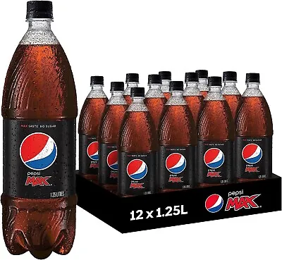 Pepsi Max Zero Sugar Cola Soft Drink 12 X 1.25L FAST FREE SHIPPING AU • $30.90