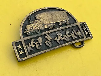 Vintage Keep On Truckin 3D Brass Belt Buckle Mack Peterbilt Kenworth Trucker • $25