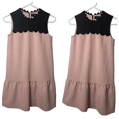 Victoria Beckham Target Girls Sleeveless Pink Black Fit & Flare Dress SZ Large • $19.98