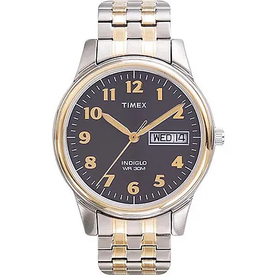 Timex T26481 Easy Reader Men's 2-Tone Expansion Day/Date Indiglo • $46.20