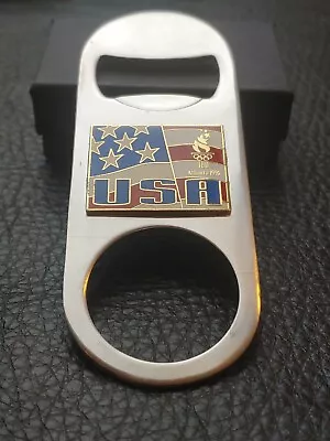 BEER BOTTLE OPENER W/ USA 1996 ATLANTA OLYMPICS Emblem W/ NEODYMIUM MAGNET Back • $16