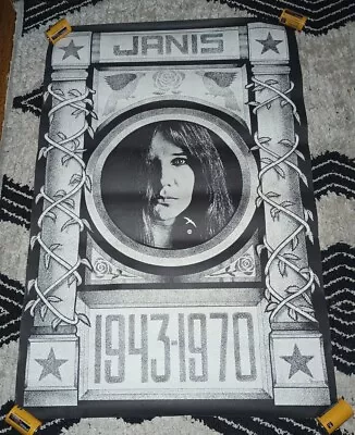 JANIS JOPLIN 1943-1970 ROCK VINTAGE POSTER Death Memorial 1970s 1960s Rare Decor • $29.99