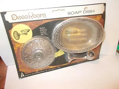 Vtg.1968 American*deco Room*504s Antq. Silver Rustproof Dura-metal Soap Dish Nos • $19.99