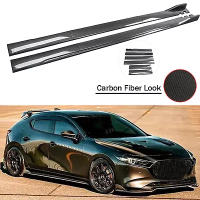 Carbon Fiber Side Skirt Rocker Panel Splitter Lip For Mazda 2 3 6 78.7inch • $79.99