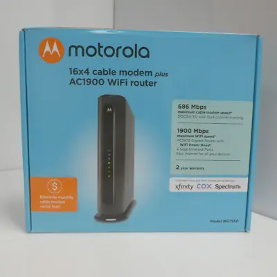 Motorola MG7550 16x4 Cable Modem ( Modem/Power Cube/Ethernet Cable ) New • $39.95