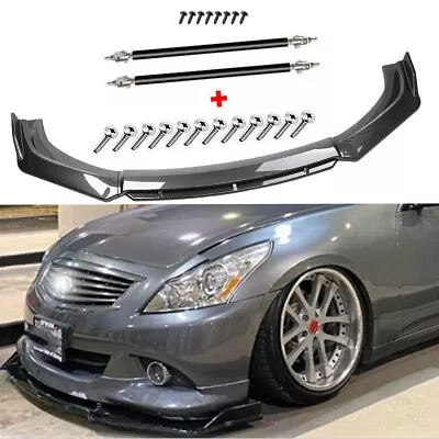 For Infiniti G35 Front Bumper Lip Splitter Spoiler Carbon Fiber Strut Rod • $69.99