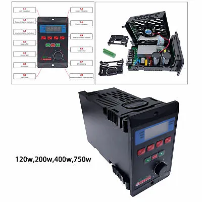 220V VFD Variable Frequency Drive 120/200/400/750W Motor Speed Control • £49.97