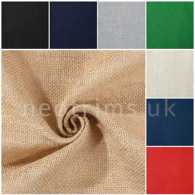 Dyed Jute Hessian Fabric6 Colours 60 Inch Extra Wide Cloth Burlap Upholstery • $2.15